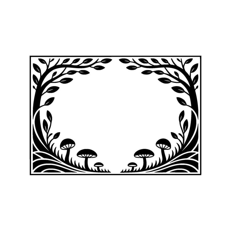 Stylized Botanical Frame, Art Nouveau Inspiration vector