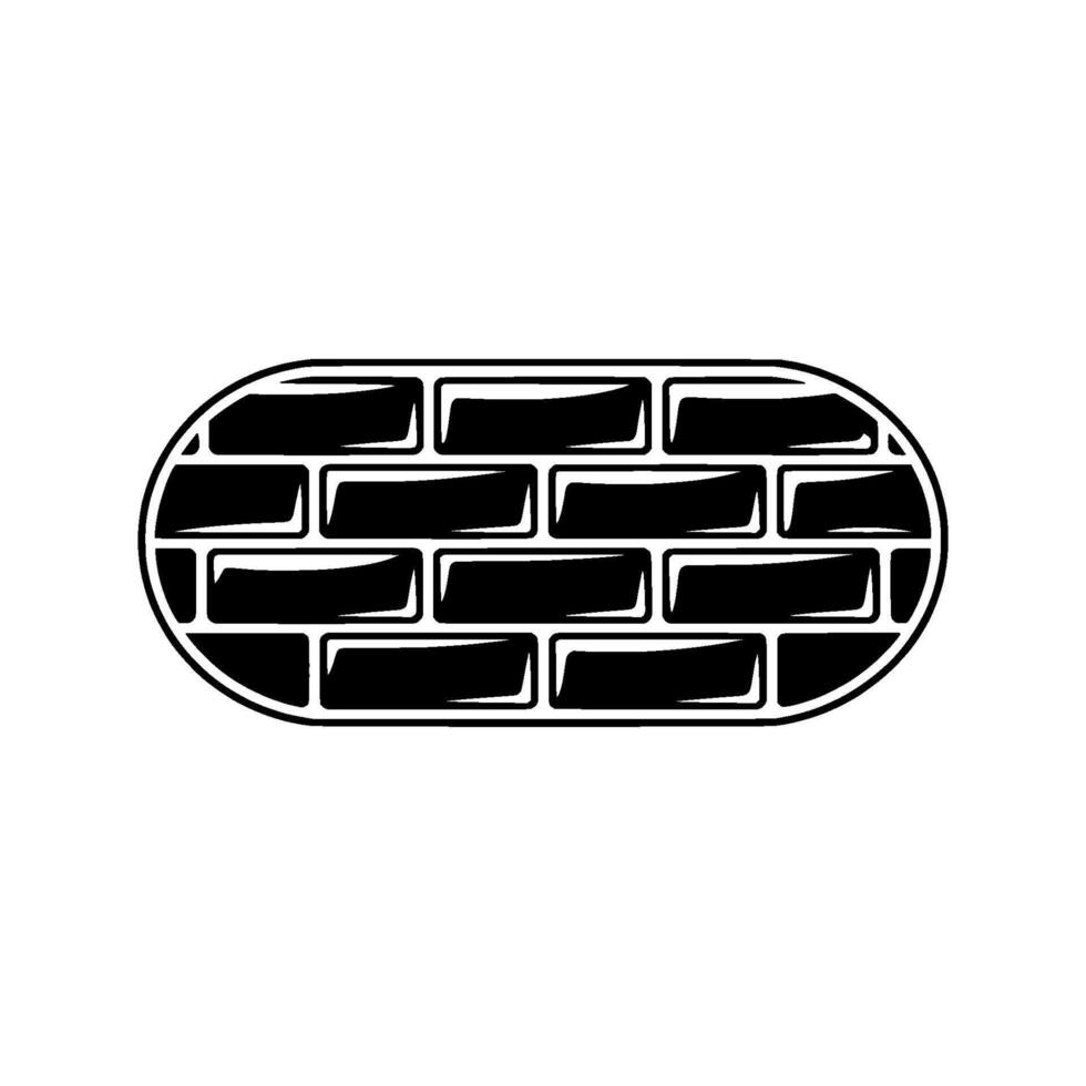 Geometric Brick Outline, Minimalist - Oval vector