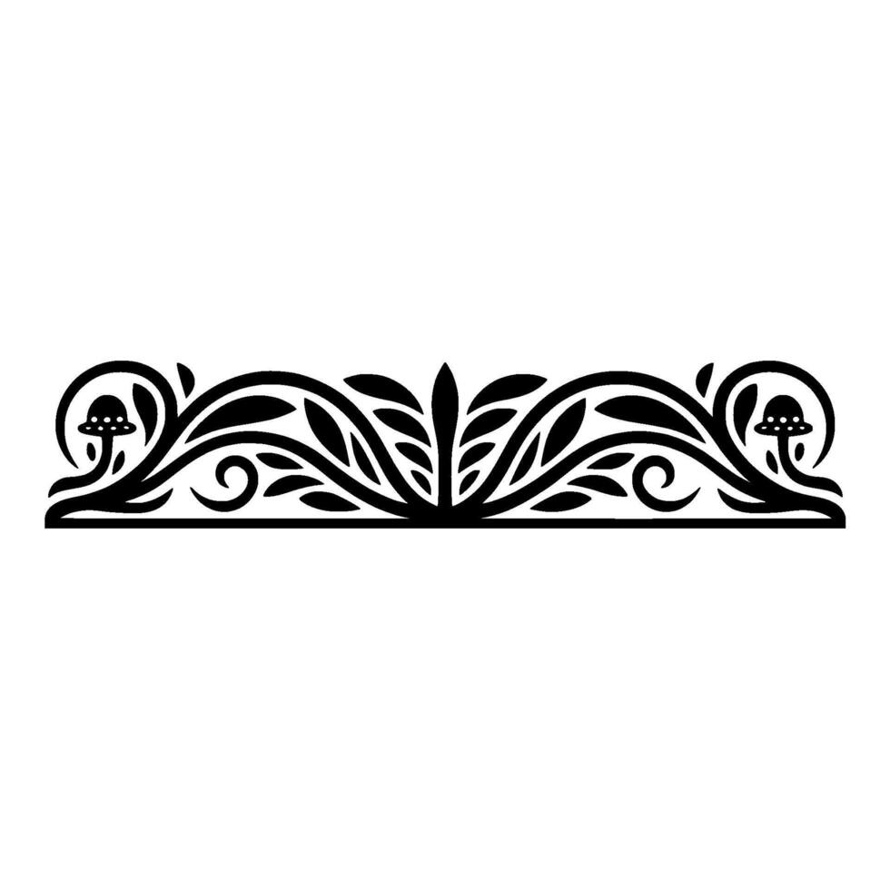 Elegant Vintage Floral Border, Decorative Element, Swirls vector
