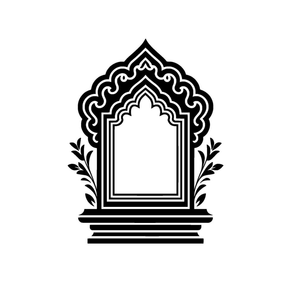 Intricate Archway, Islamic Ornamentation, Minimalist, Pattern vector