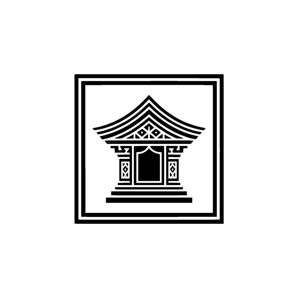 Minimalist Japanese Pavilion, Geometric vector