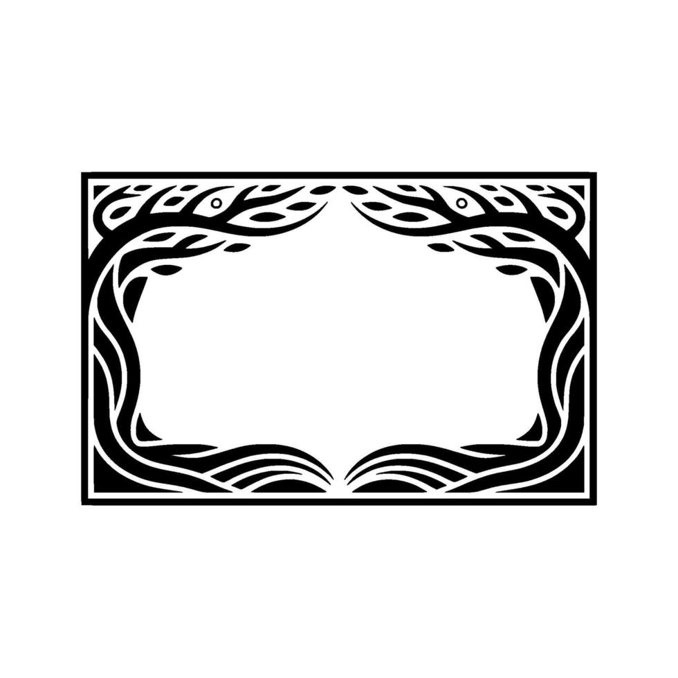 Stylized Tree Frame, Organic Border, Minimalist, Branches vector