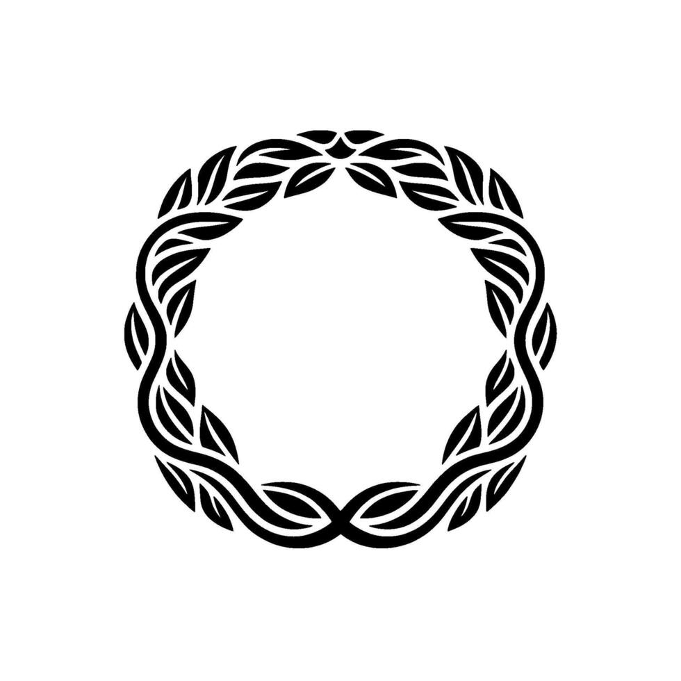 Elegant Botanical Wreath, Minimalist, Emblem vector