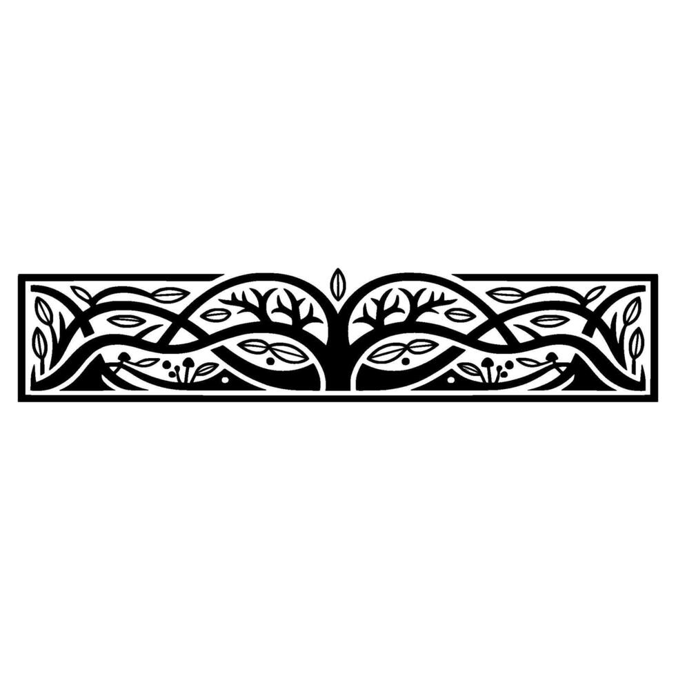Celtic Tree of Life Border, Intricate vector