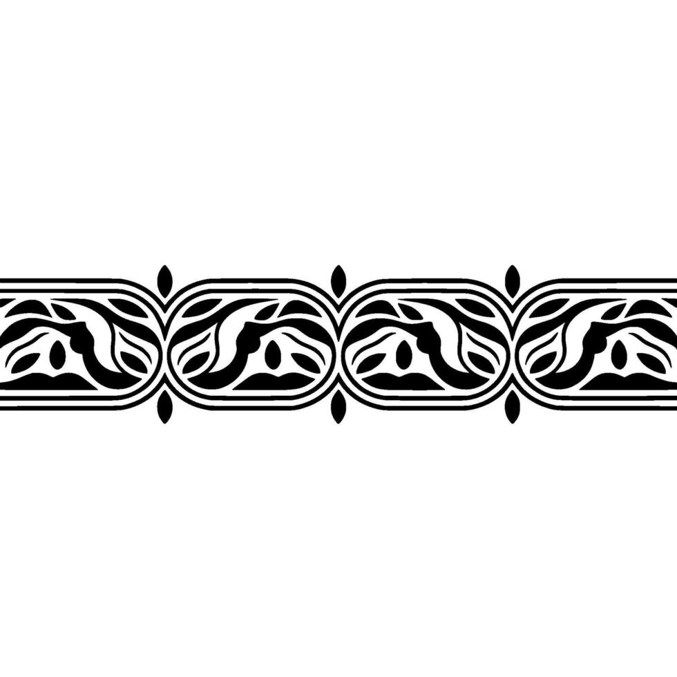 Intricate Black Ornamental Border, Vintage - Line vector