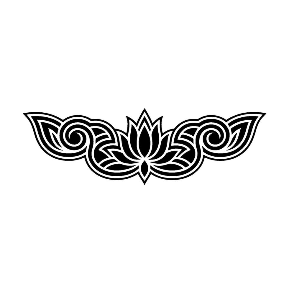 Intricate Celtic Lotus Ornament, Black White vector