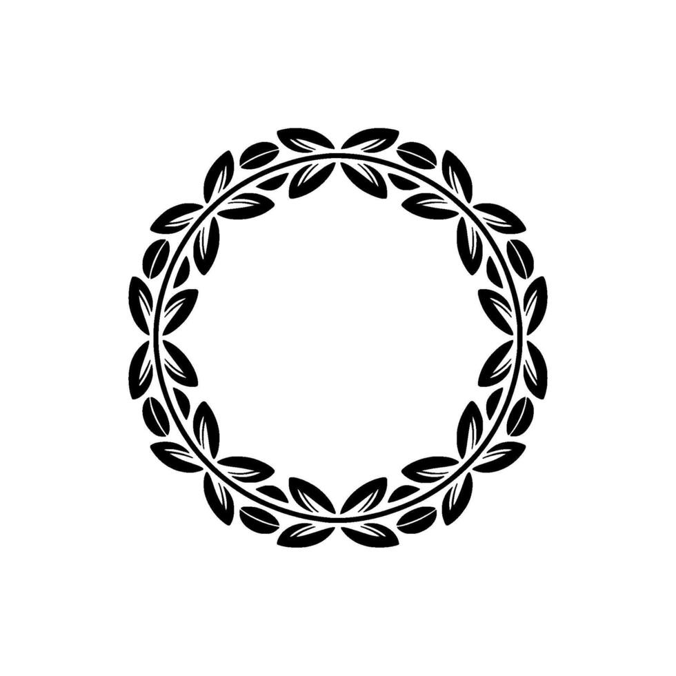 Elegant Laurel Wreath, Minimalist, Circular Emblem, Floral vector
