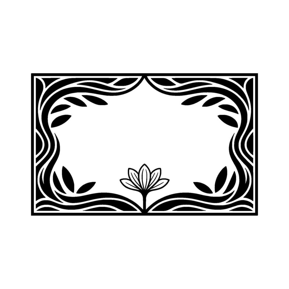 Art Nouveau Floral Frame, Elegant vector