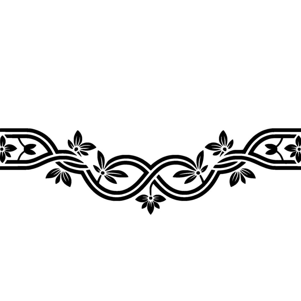 Elegant Floral Border, Vintage, Decorative Element, Neutral vector