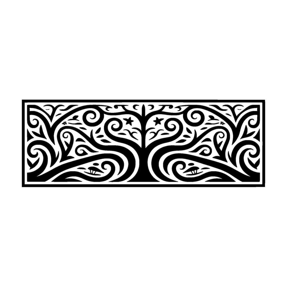 Intricate Tree of Life Illustration, Dark Elegant vector