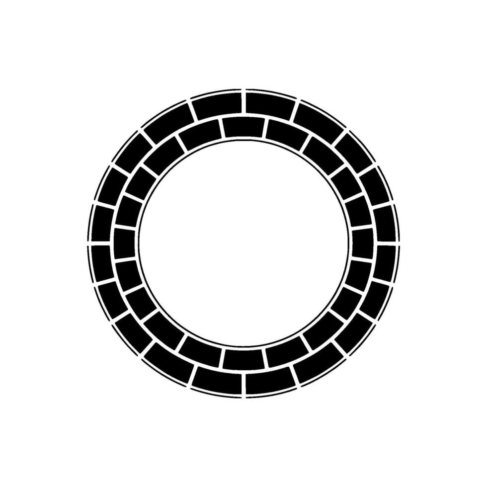 Geometric Brick Circle, Minimalist - Monochrome vector