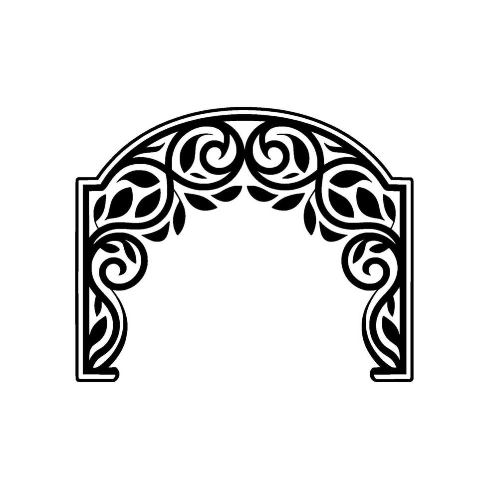 Intricate Archway Ornament, Vintage Botanical vector