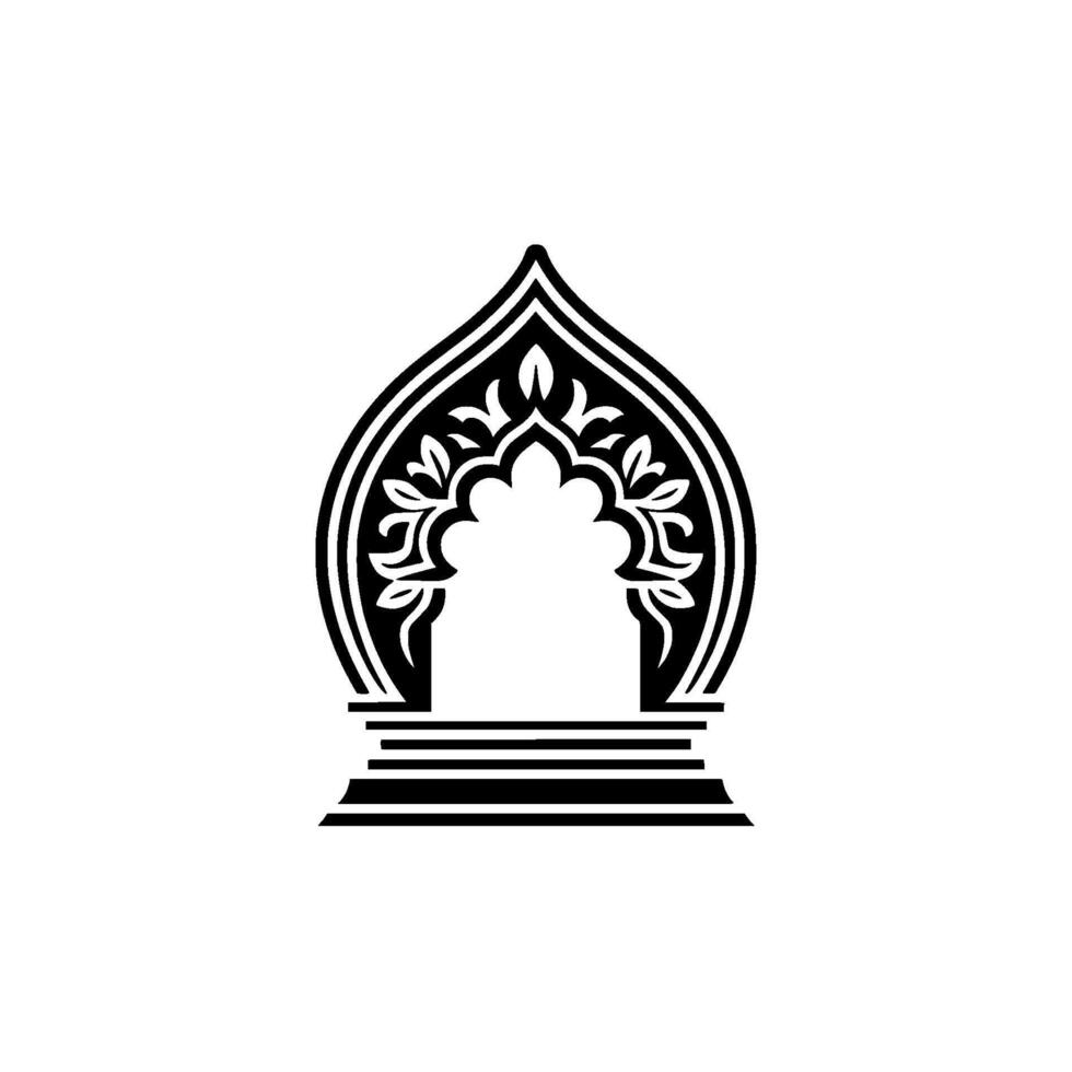 Intricate Archway Emblem, Minimalist, Sacred Gateway vector