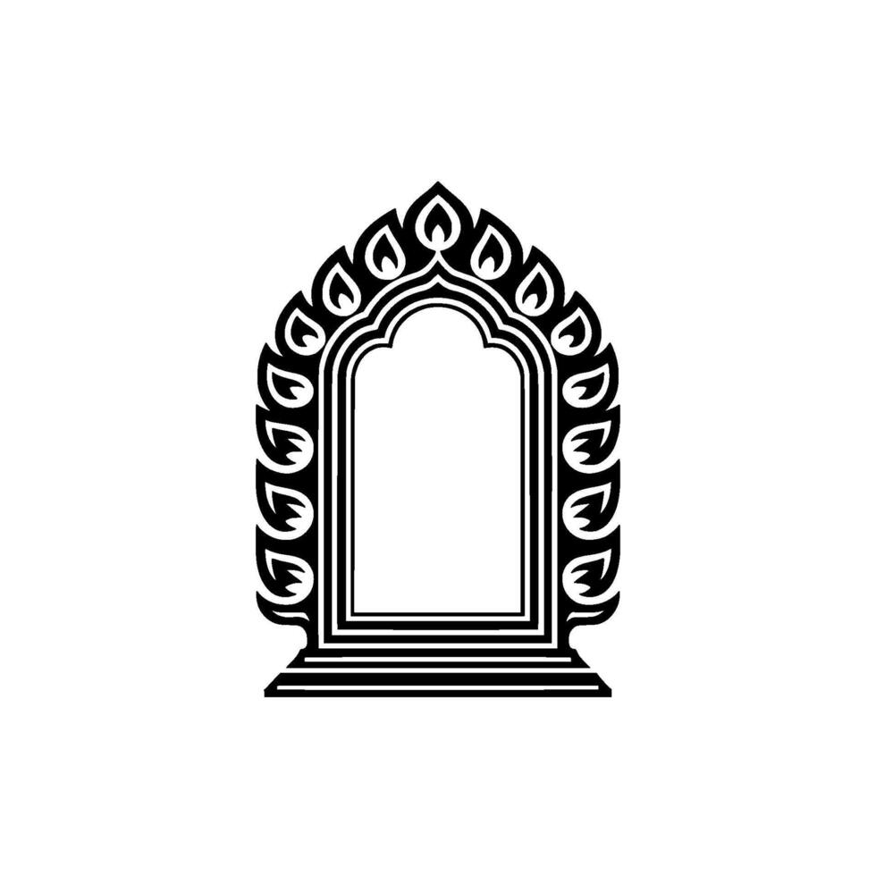 Intricate Arch Window, Islamic, Minimalist Silhouette vector