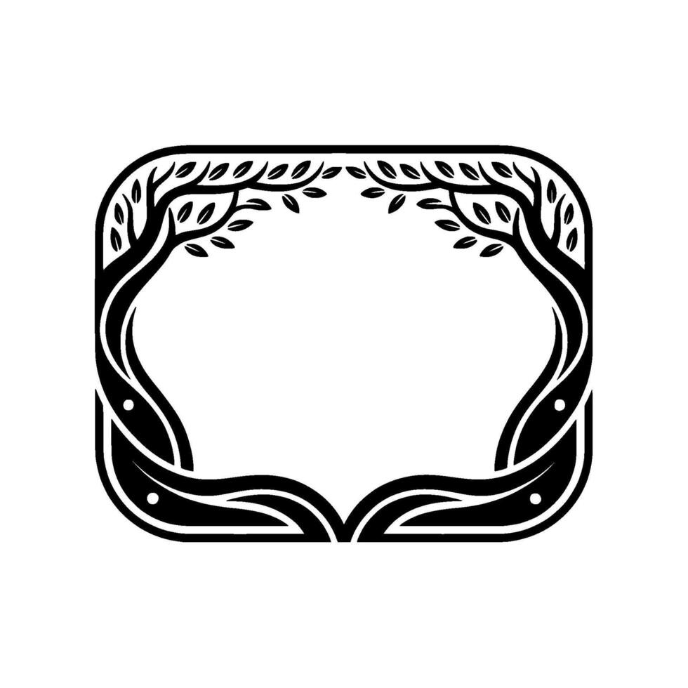 Stylized Tree Frame, Evoking Serenity and Growth vector
