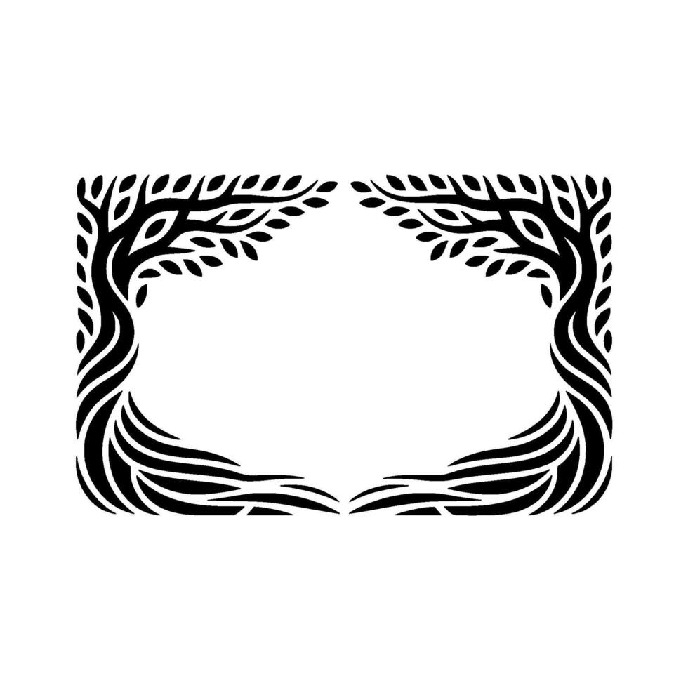 Elegant Black Tree Frame, Symbolic of Growth and Serenity vector