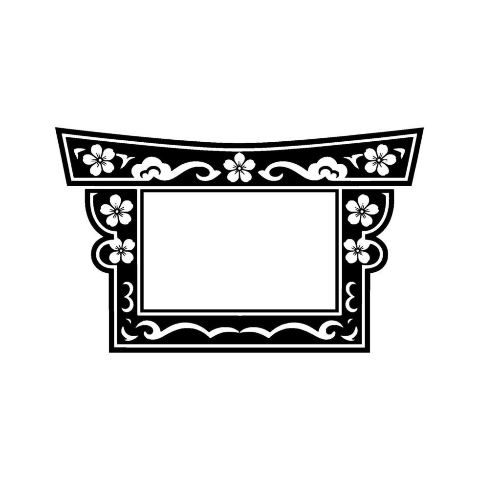 Elegant Japanese Frame, Minimalist, Decorative Border vector