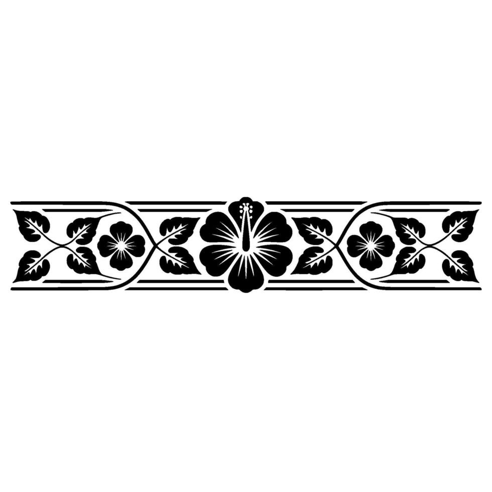 Elegant Floral Border, Vintage Style, Decorative Element, Tropical vector