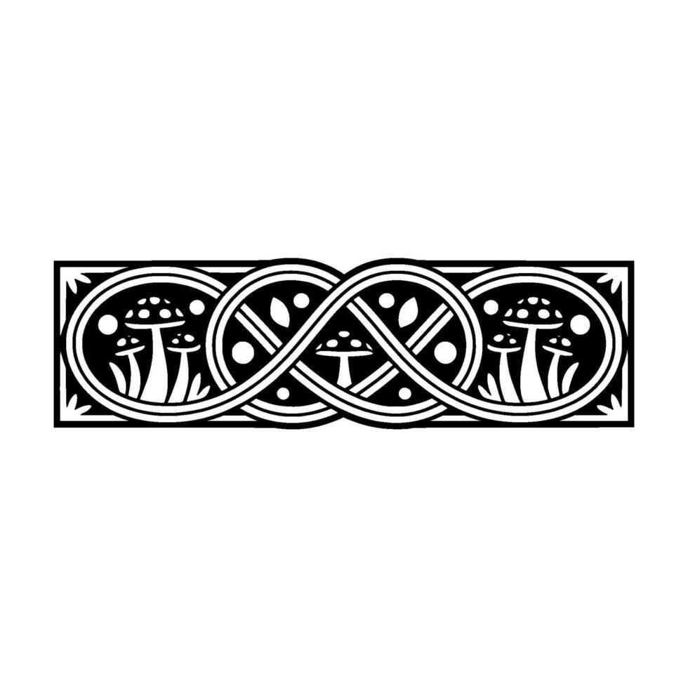 Intricate Celtic Knot Border, Medieval vector