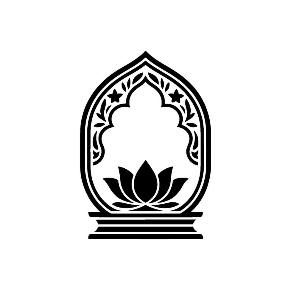 Intricate Lotus Arch Symbolic Illustration vector