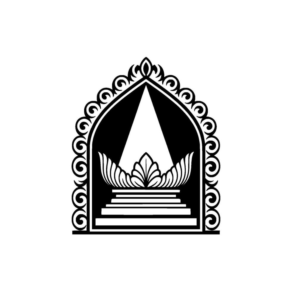 Intricate Lotus Window Emblem, Symbolic vector