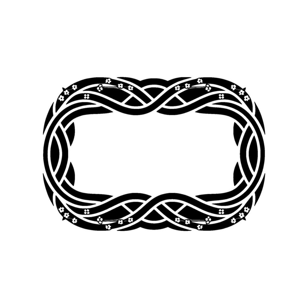 Intricate Celtic Oval Frame, Floral Ornamentation vector