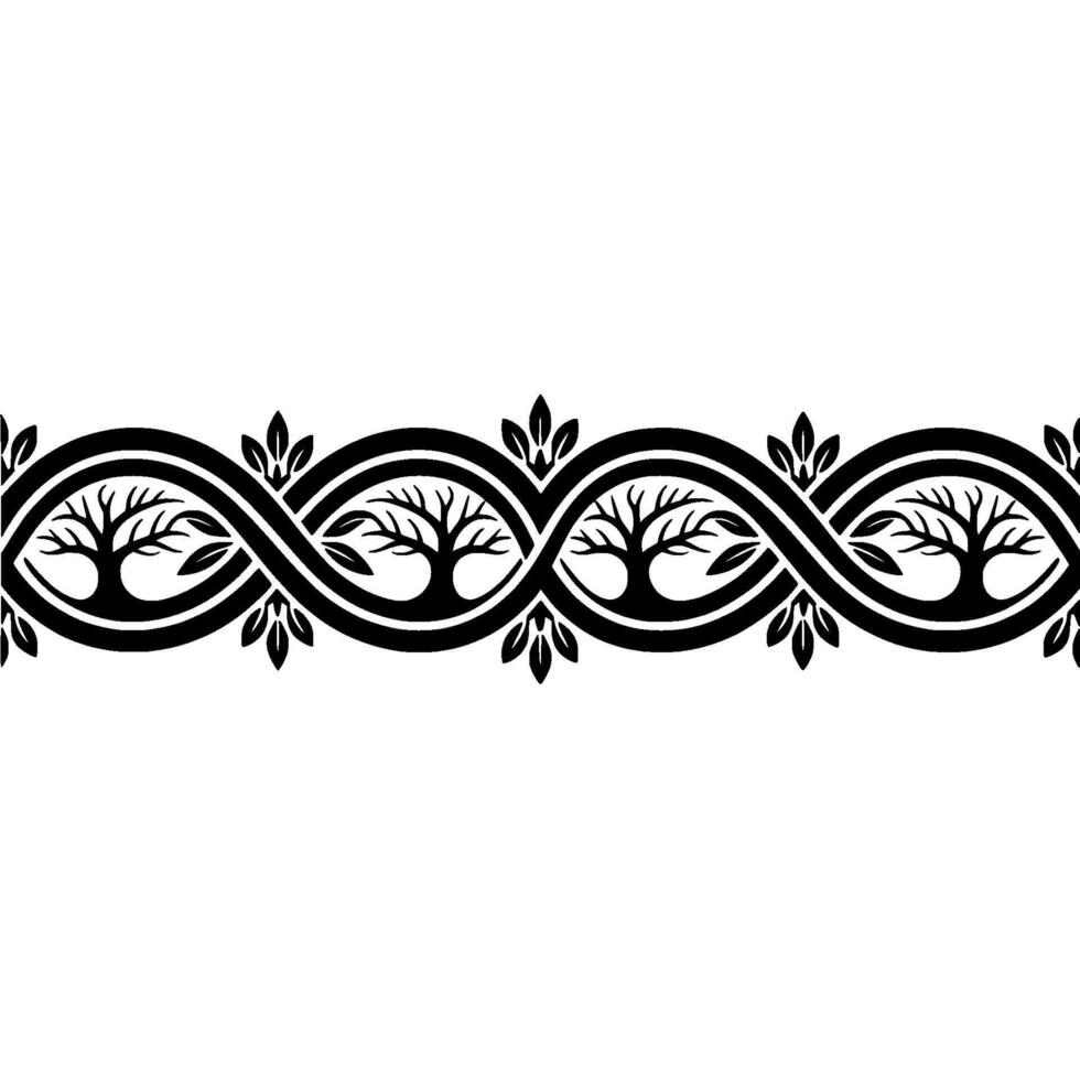 Eternal Cycle Black Tree Border vector