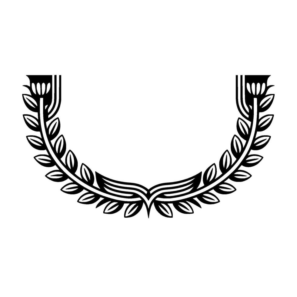 Stylized Laurel Wreath, Minimalist Emblem, Vintage, Floral vector