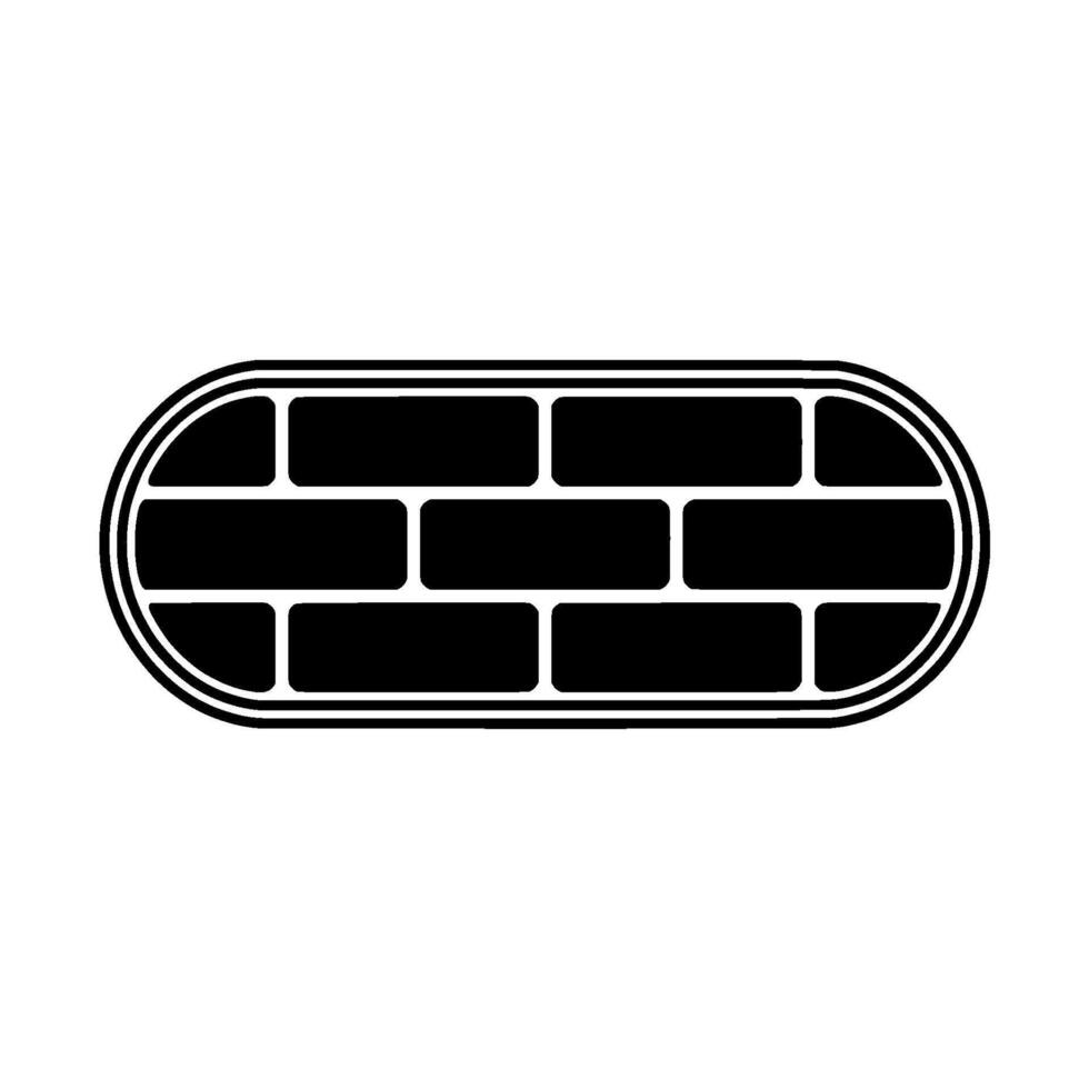 Minimalist Brick Outline, Modern Geometric, Oval vector