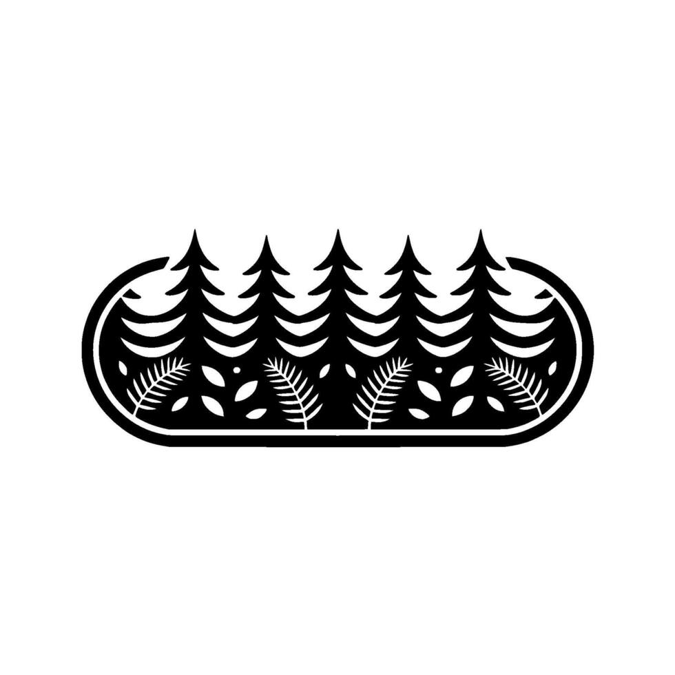 Minimalist Forest Emblem, Tranquil Wilderness vector