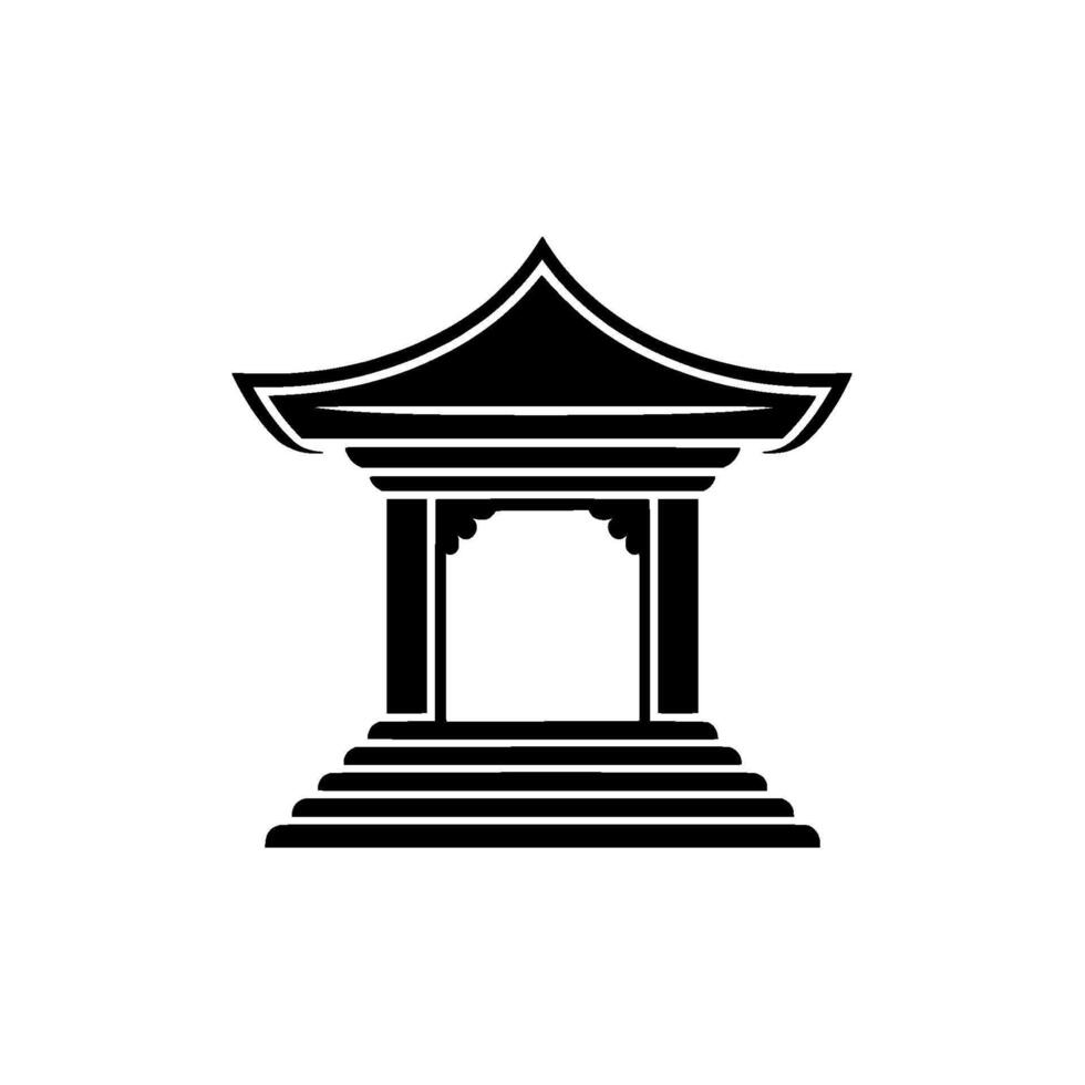 Elegant Asian Gateway, Minimalist Temple vector