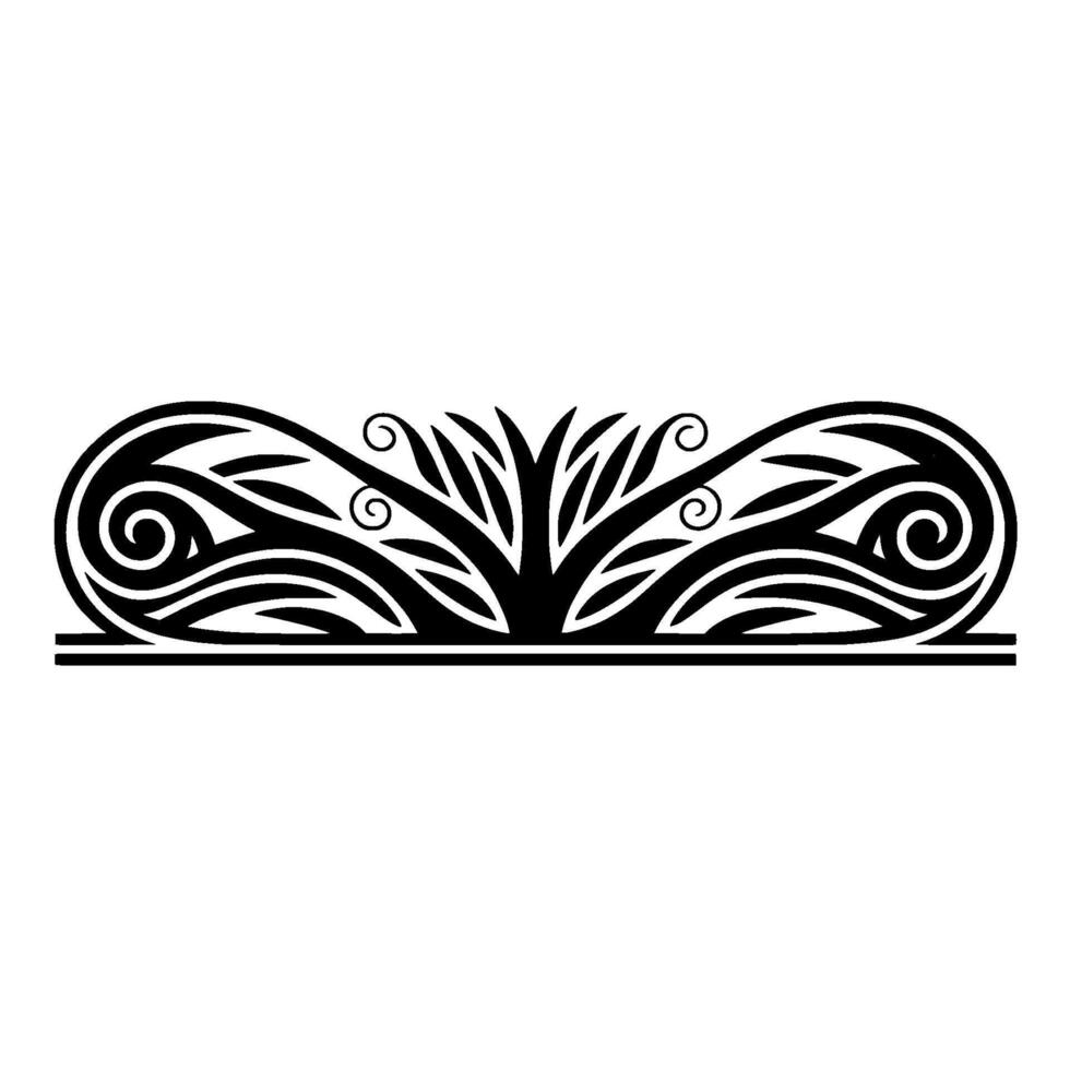 Elegant Black Floral Border, Vintage Element, - Art deco vector