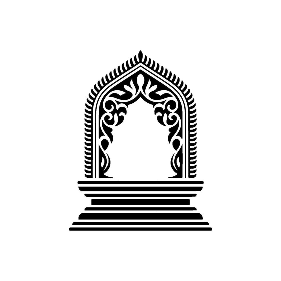 Intricate Archway, Islamic Ornamentation, Minimalist, Decorative vector
