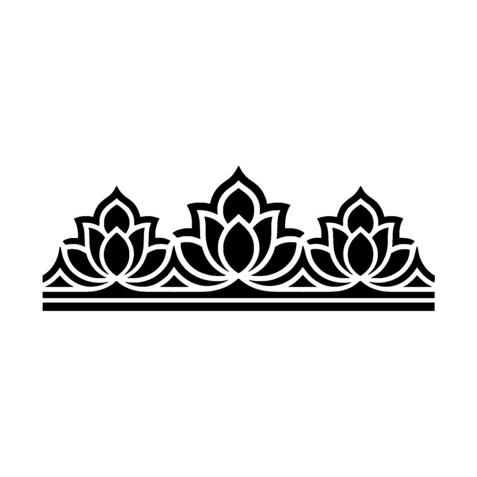 Elegant Floral Crown, Stylized, Minimalist Emblem vector