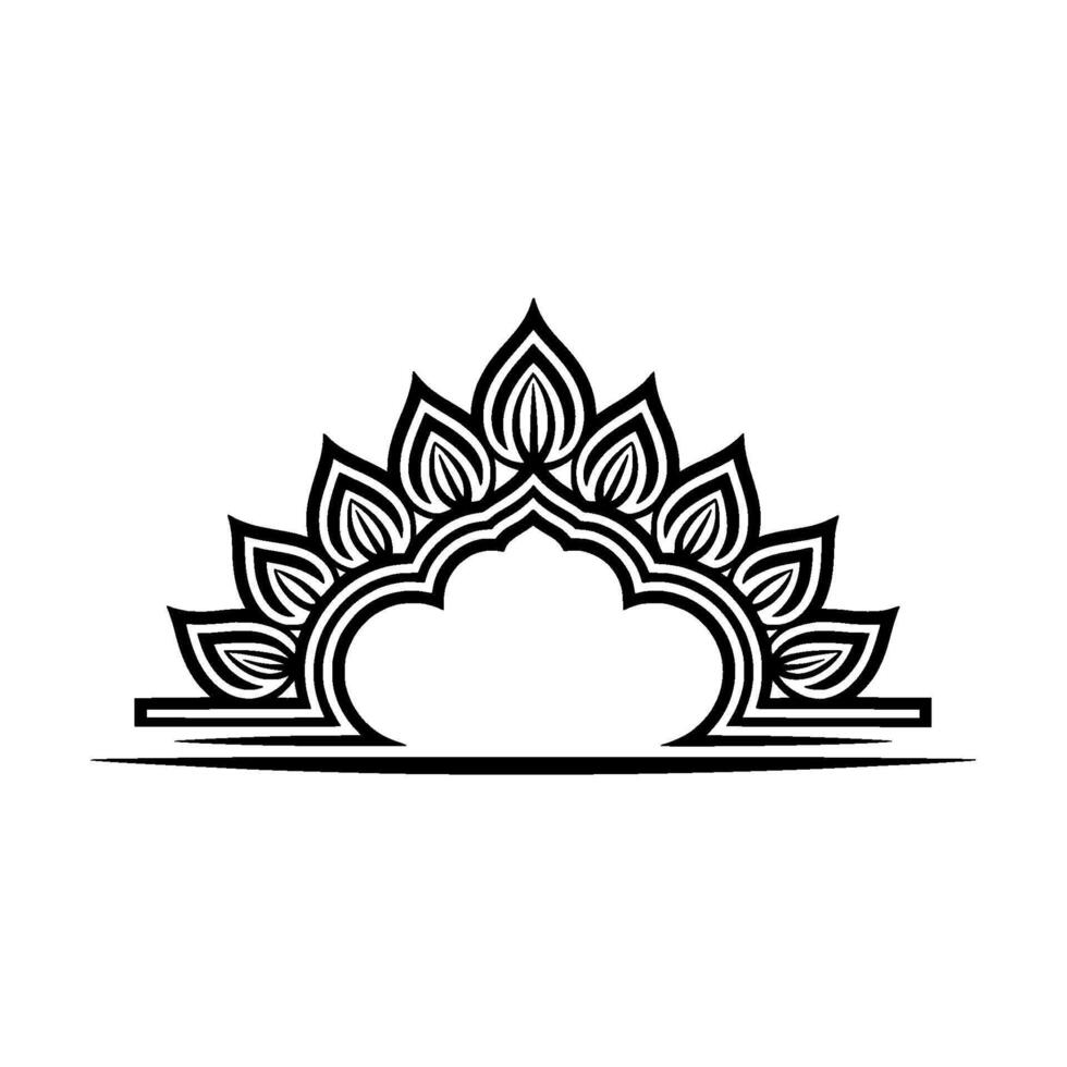 Intricate Mandala Crown, Minimalist vector