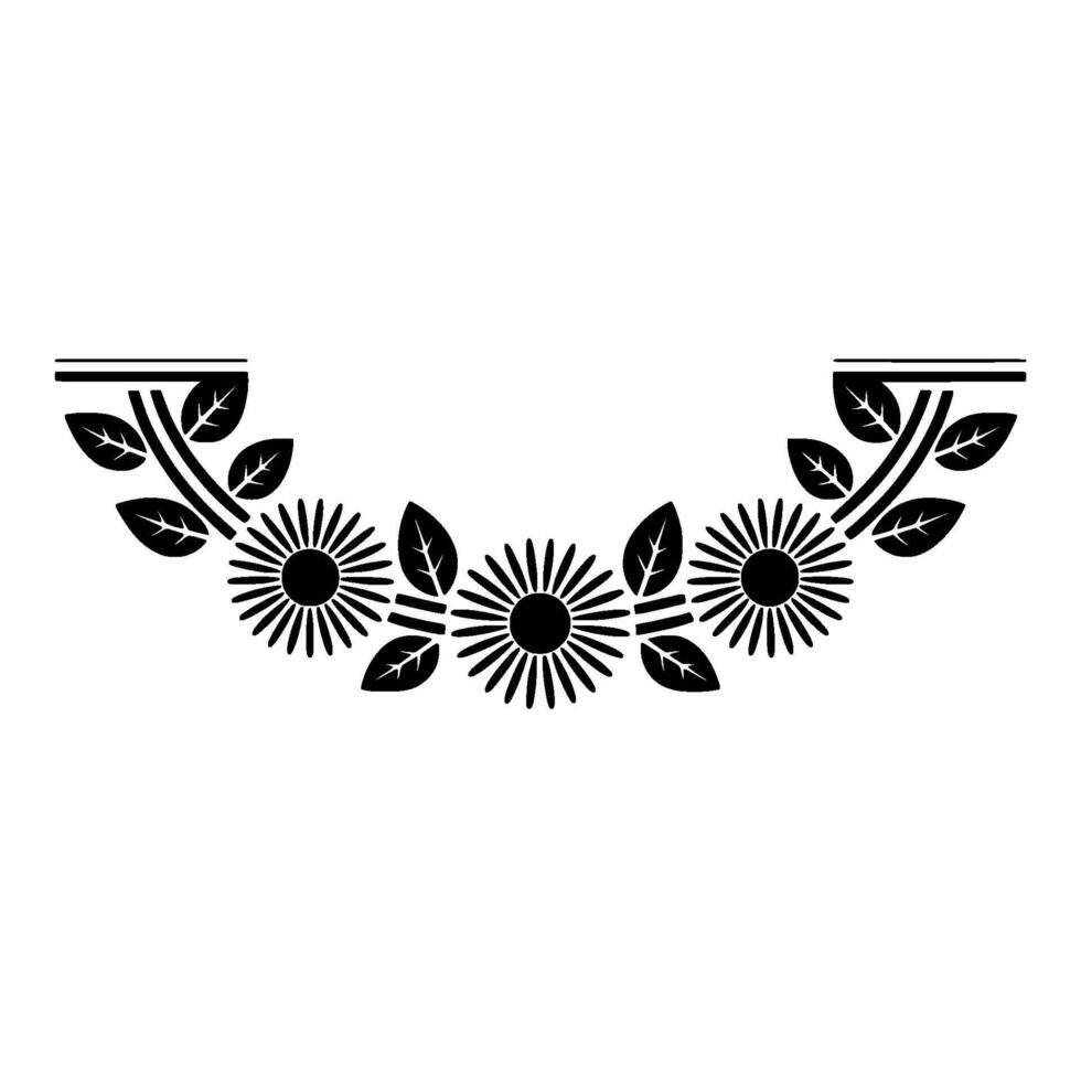 Stylized Sunflower Garland, Retro Element vector