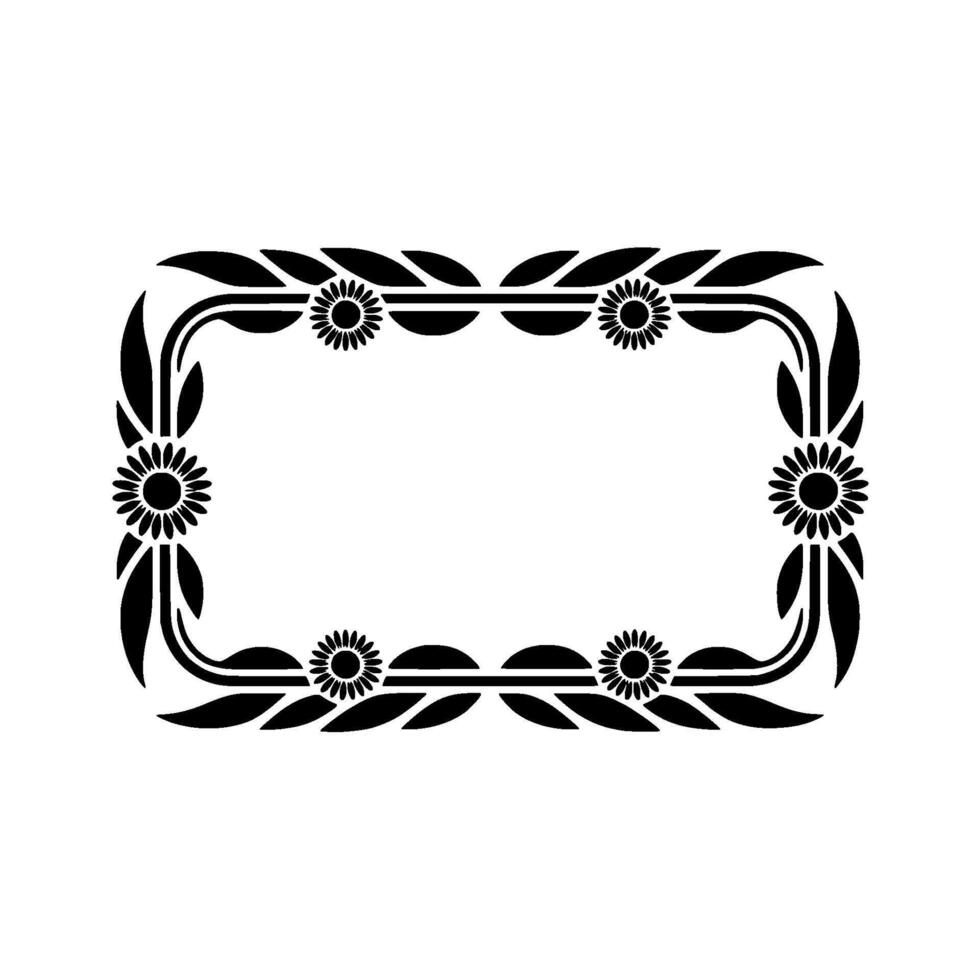 Stylized Sunflower Frame, Vintage Botanical vector