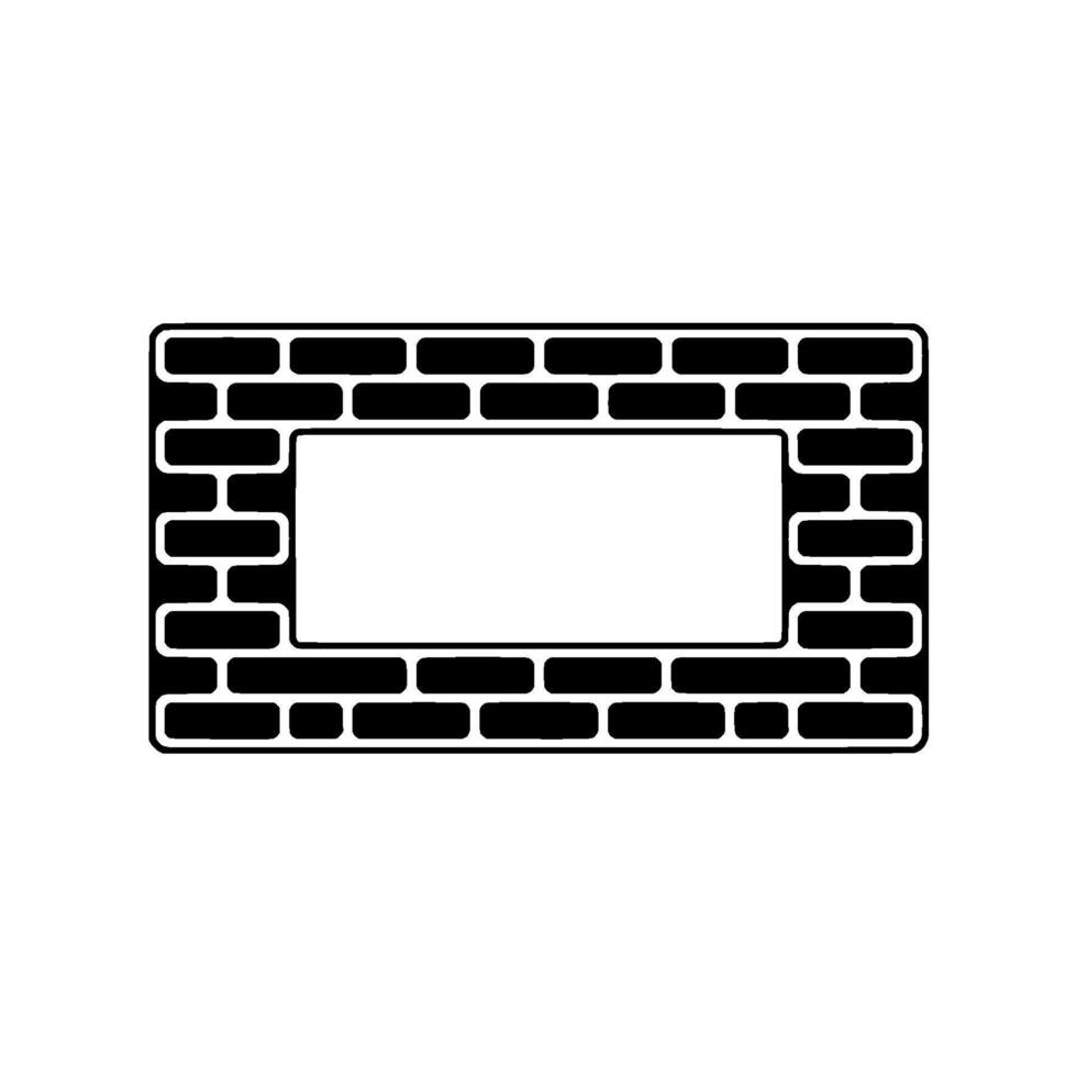 Minimalist Brick Frame, Blank Canvas, Outline vector