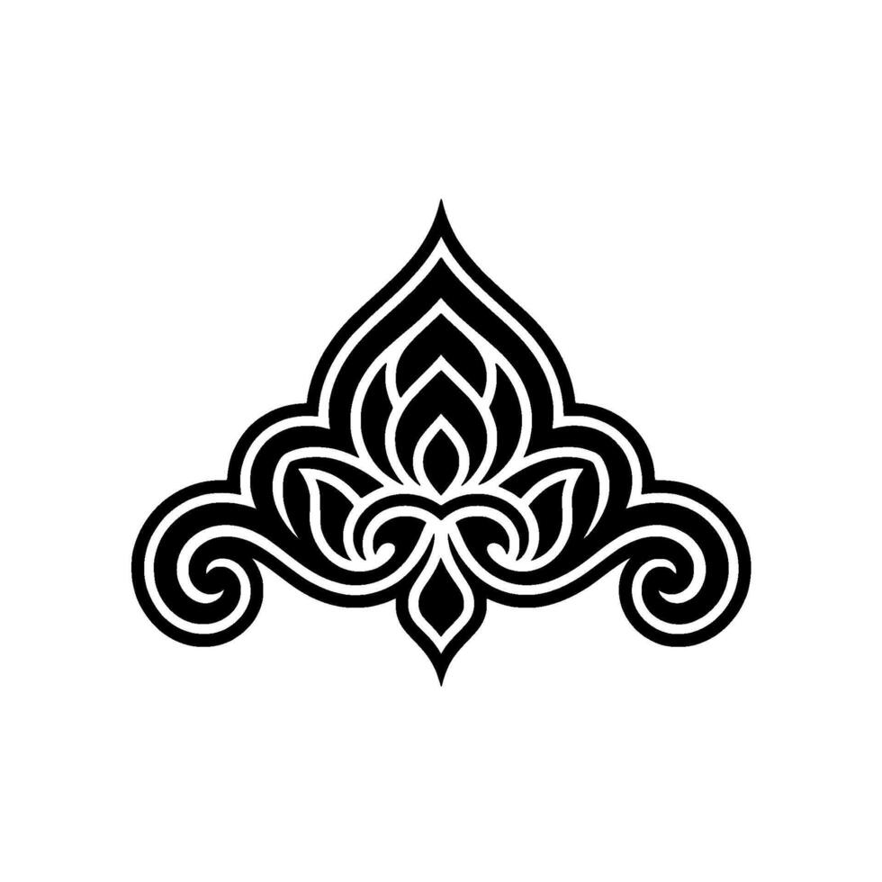 Intricate Black Lotus Ornament, Elegant vector