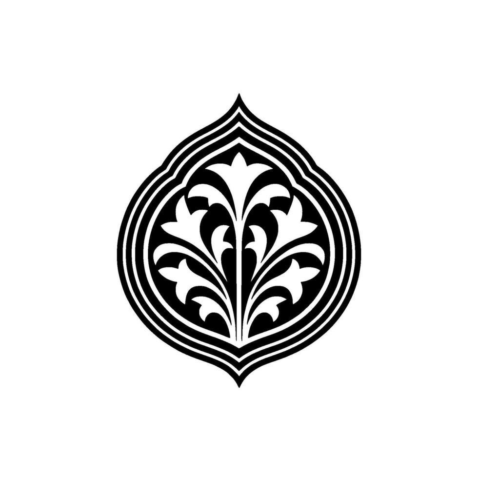 Intricate Islamic Leaf Monogram, Elegant Decorative Emblem vector