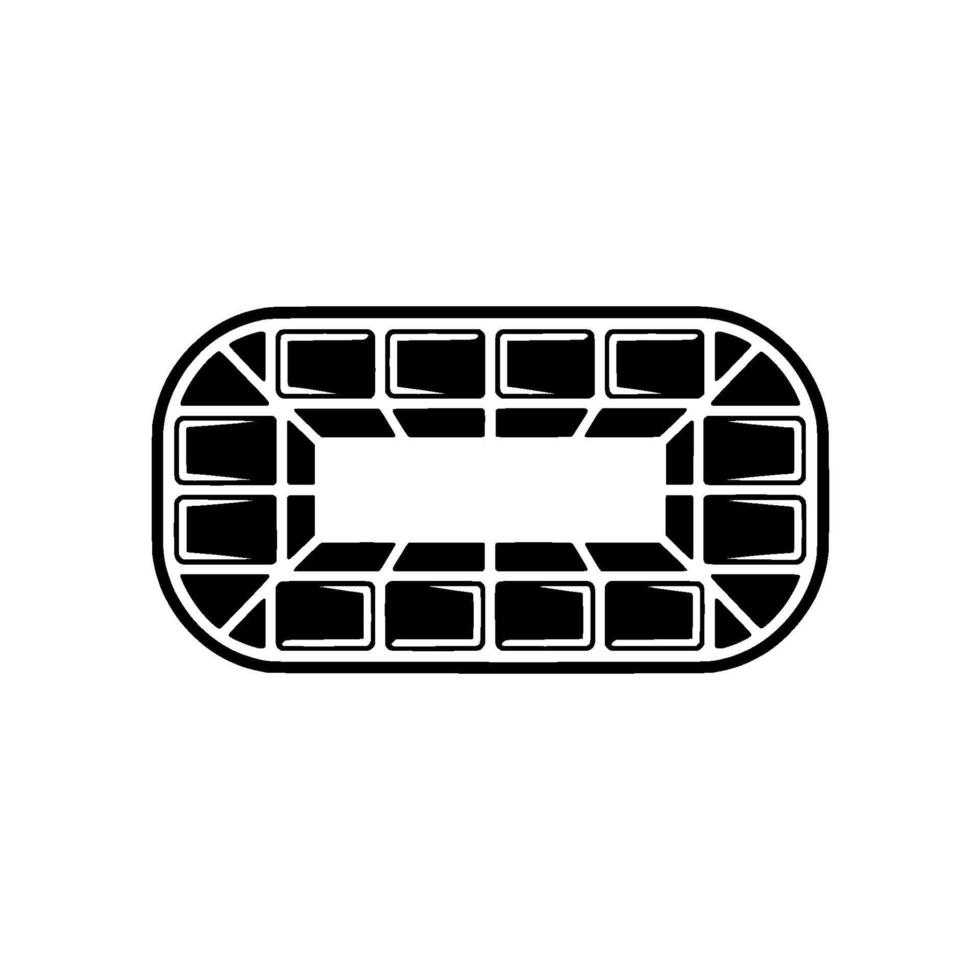 Geometric Oval Seating Arrangement, Minimalist vector