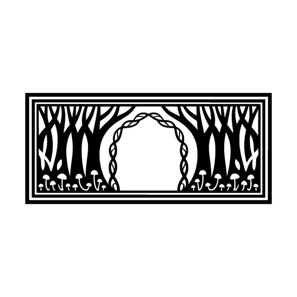 Gothic Arbor Black Silhouette, Ethereal Portal vector