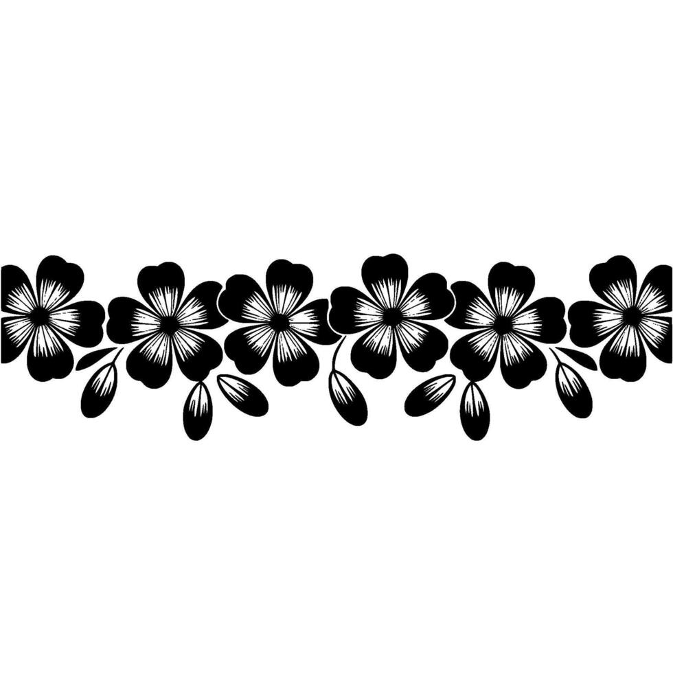 Elegant Floral Border, Vintage Style, Minimalist - Flowers vector
