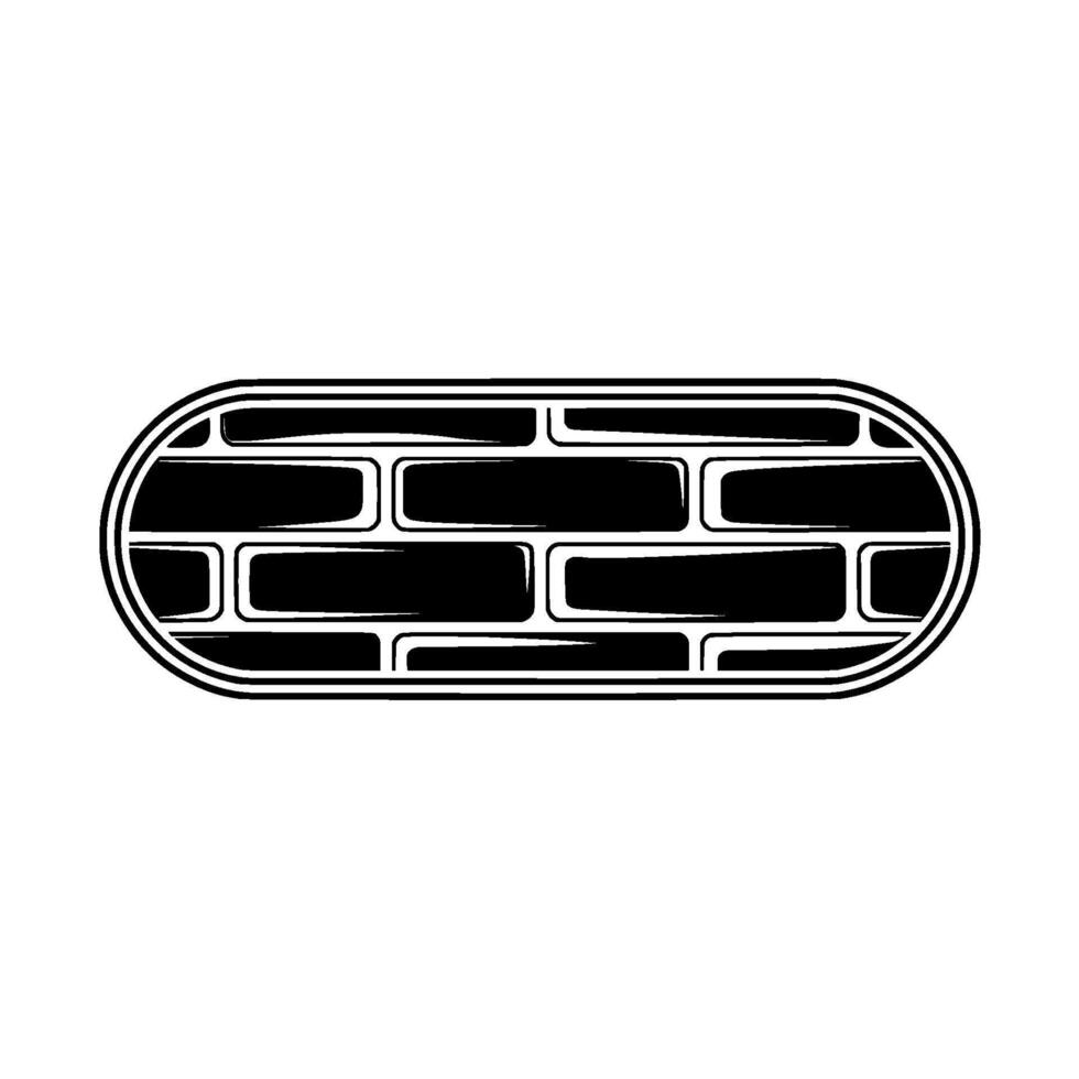 Geometric Brick Oval Emblem, Minimalist vector