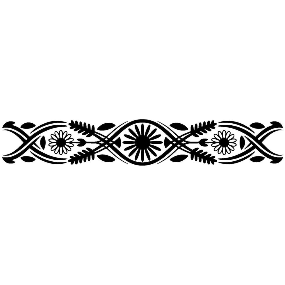 Elegant Floral Border, Vintage, Decorative Element, - Daisy vector