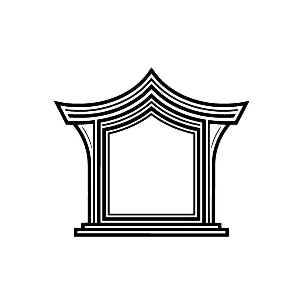 Minimalist Temple Archway, Geometric vector