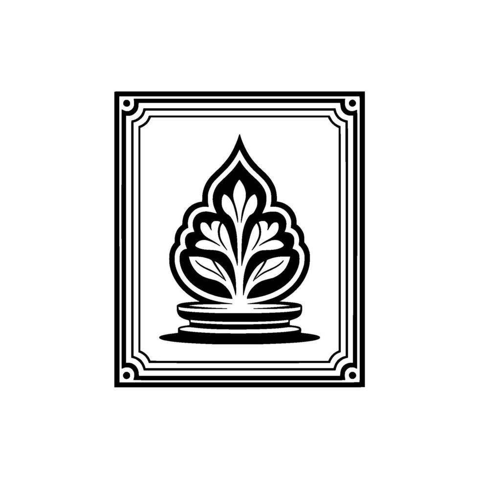 Intricate Floral Emblem, Geometric Frame, Elegant vector