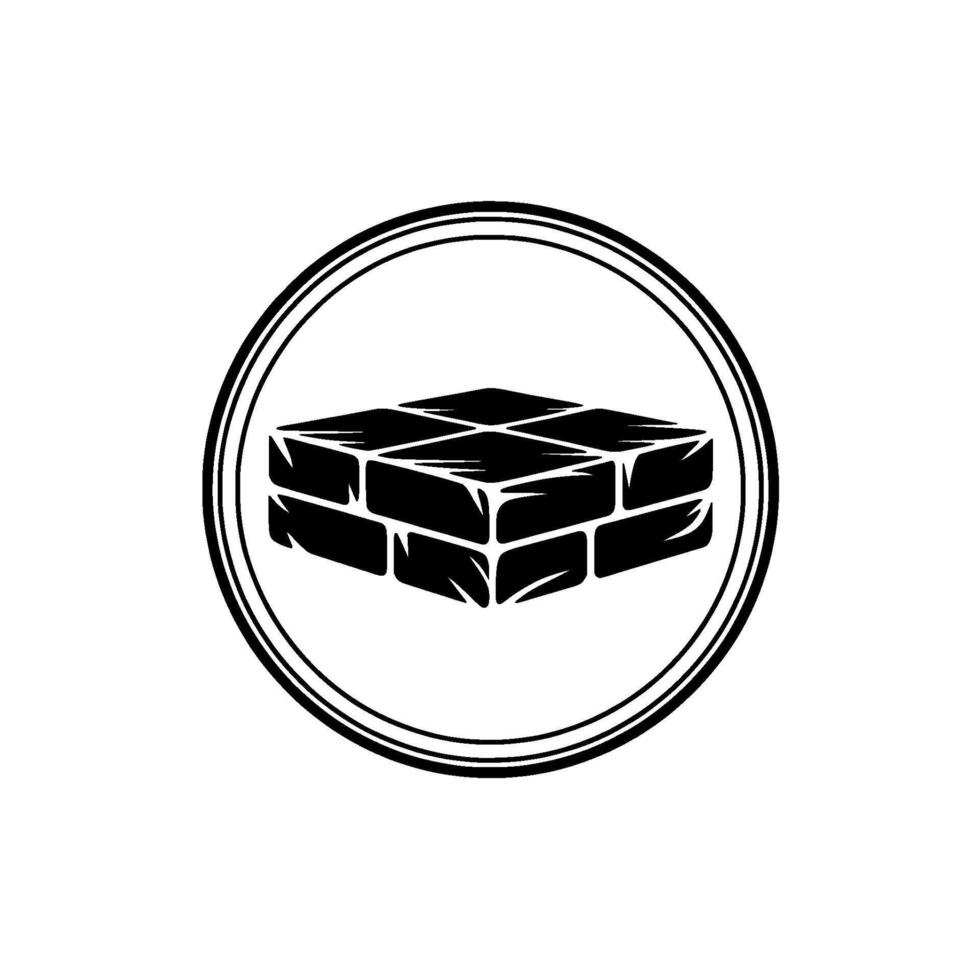 Solid Foundation Stacked Bricks Emblem vector