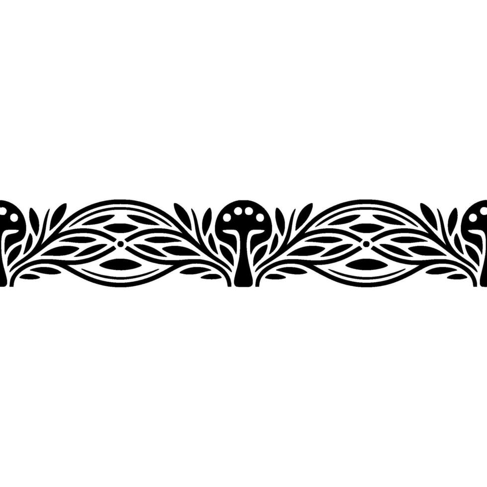 Elegant Botanical Border, Vintage Decorative Element, Floral vector