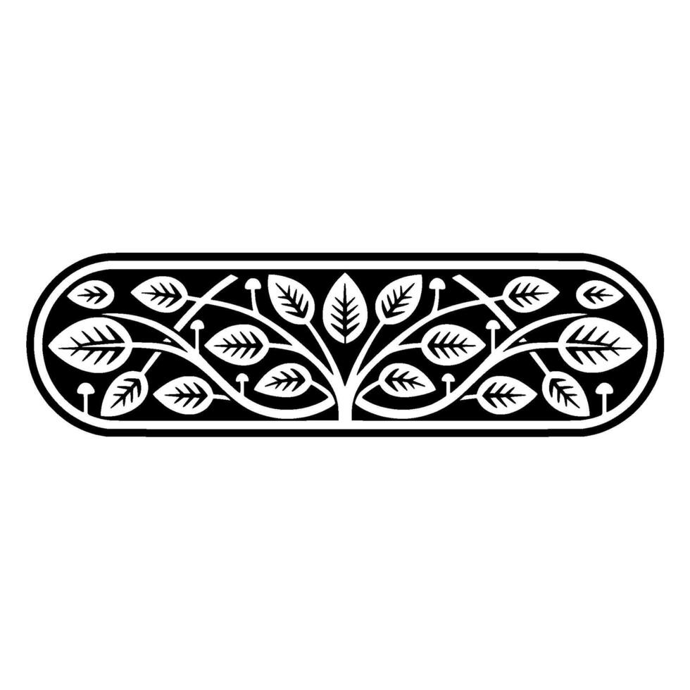 Botanical Emblem, Elegant Line Art, Natural Motif vector